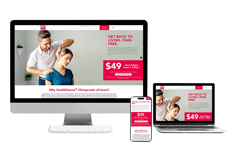 HealthSource Website desktop and mobile views